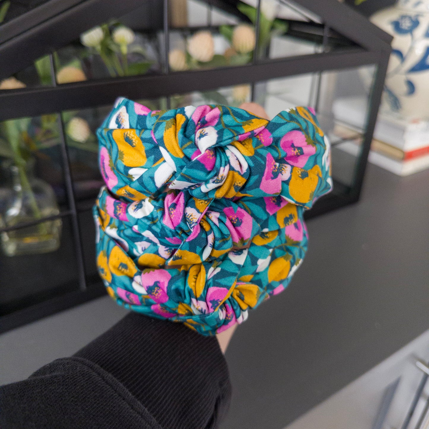 Teal and Orange Floral Headbands