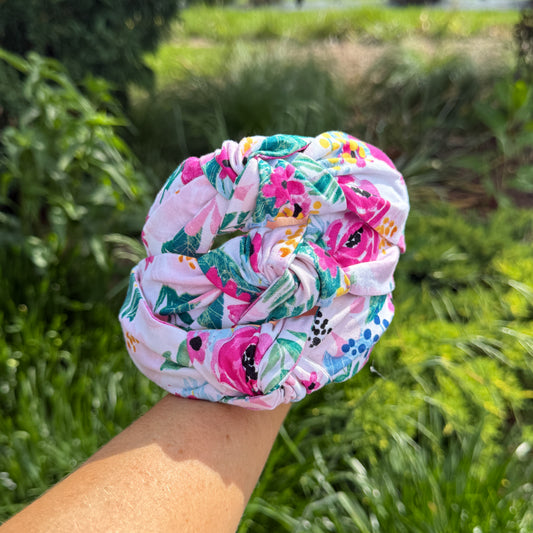 Pink Floral Watercolor Headband