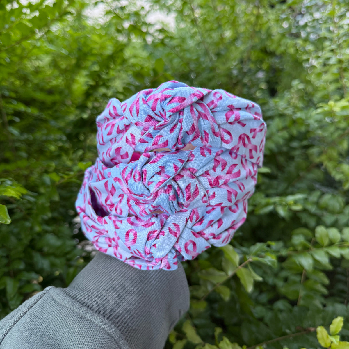 Blue & Pink Ribbon Breast Cancer Headband