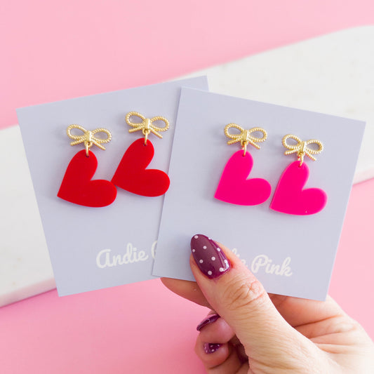 Heart Earrings with Gold