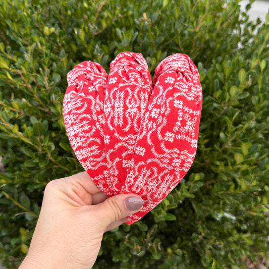 Christmas in Red Headband | Made with Rifle Paper Co. fabric