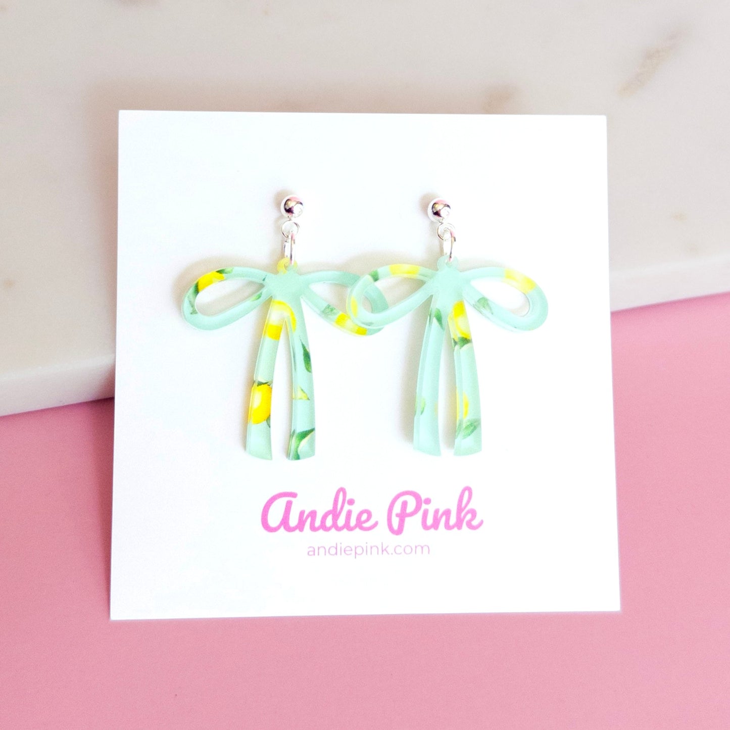 Lemon Bow Earrings