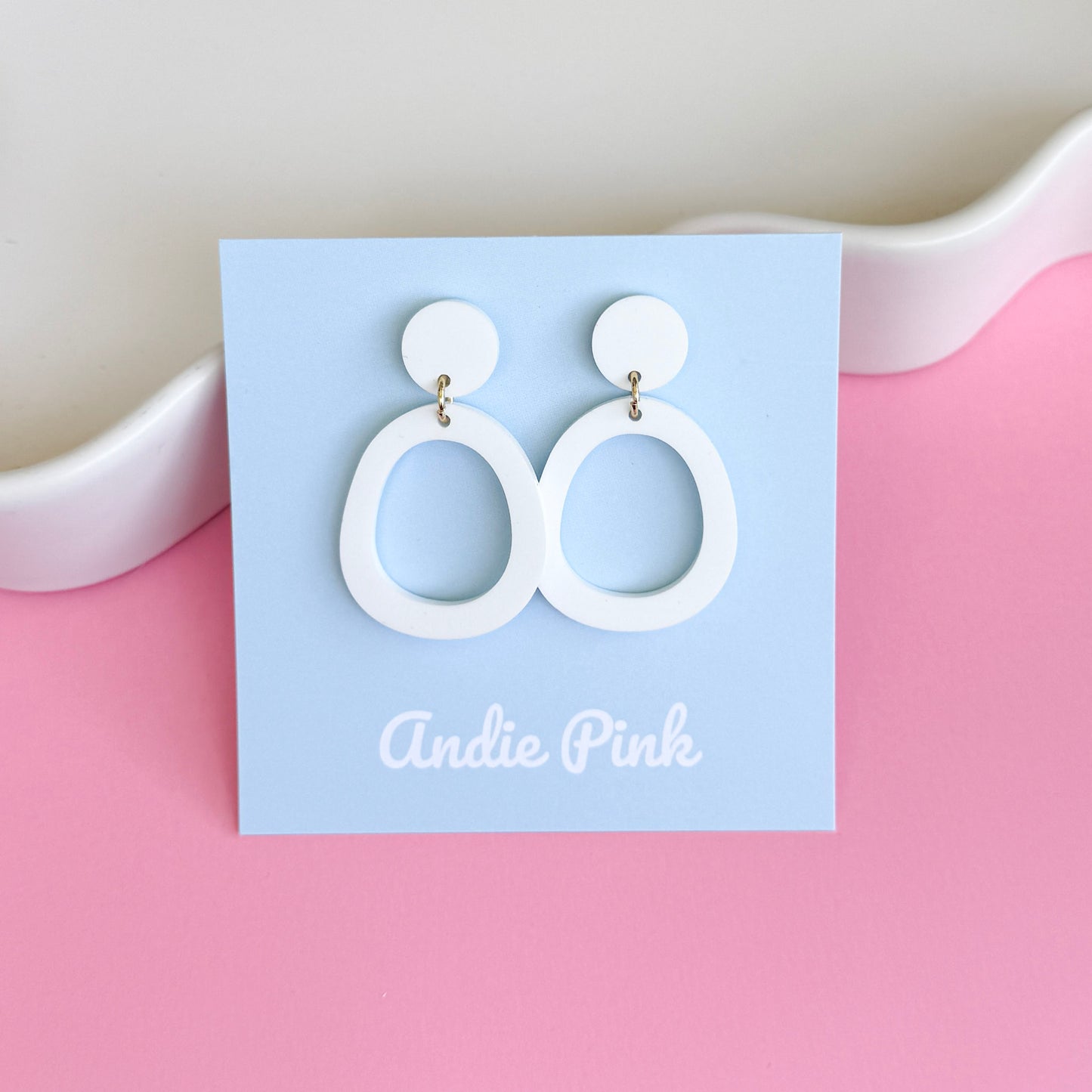 White Olivia Earrings