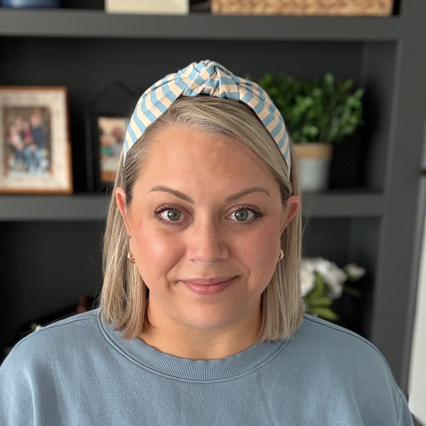 Light Blue Cabana Stripe Headband