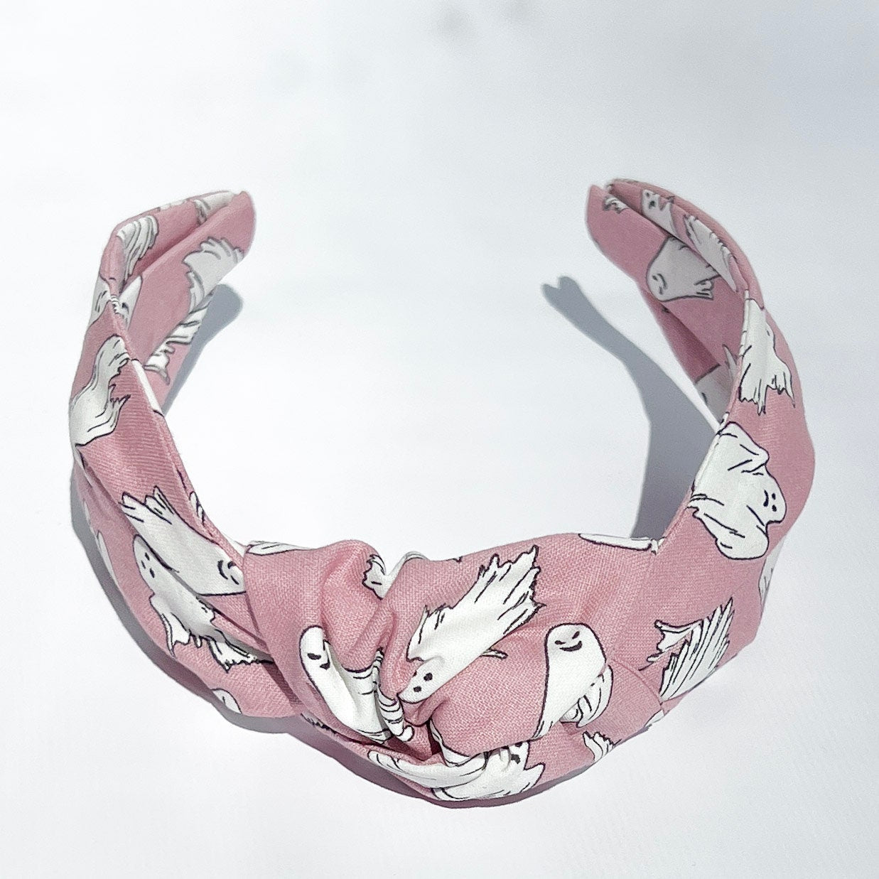 Glow-in-the-Dark Pink Ghost Topknot Headband | Halloween Headband