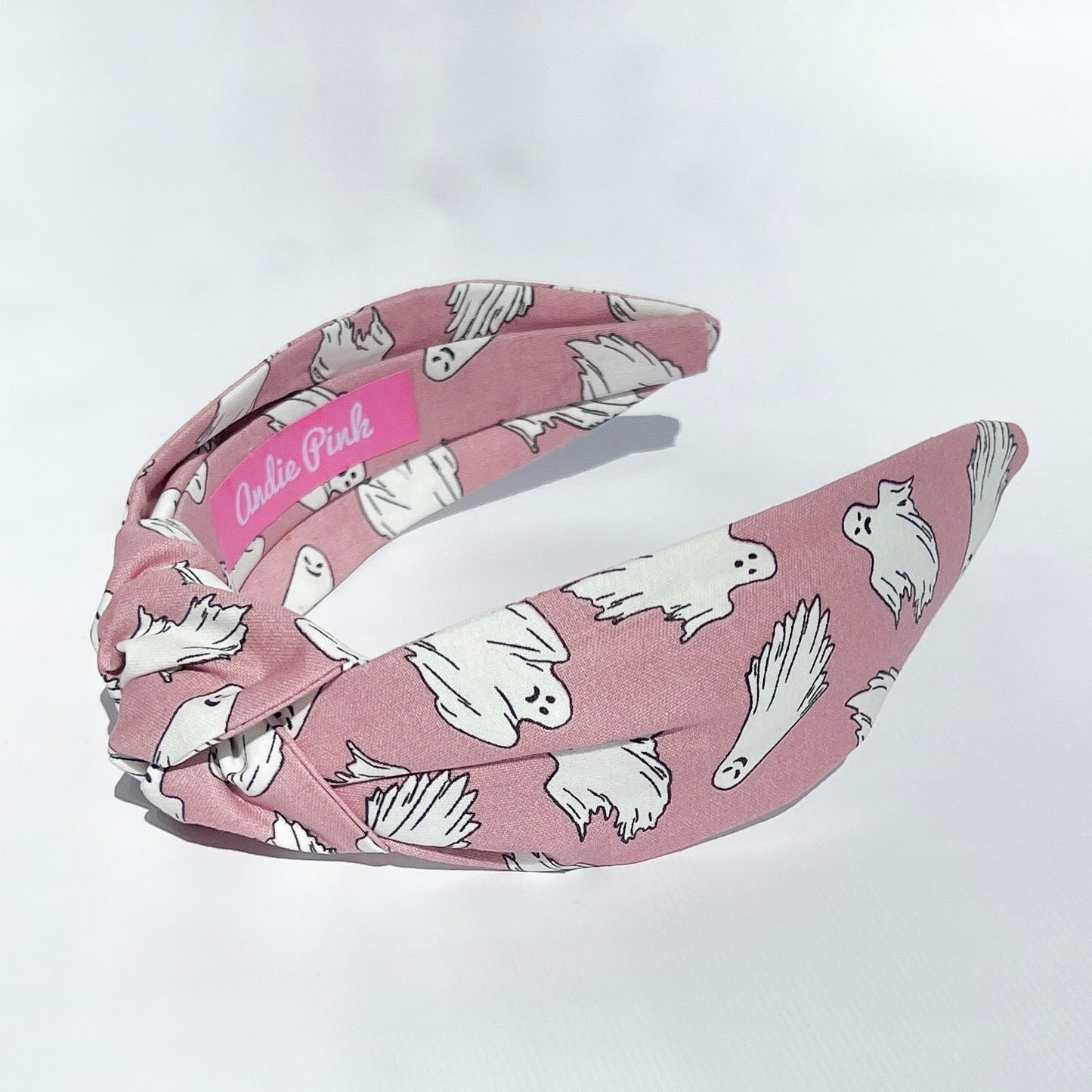 Glow-in-the-Dark Pink Ghost Topknot Headband | Halloween Headband