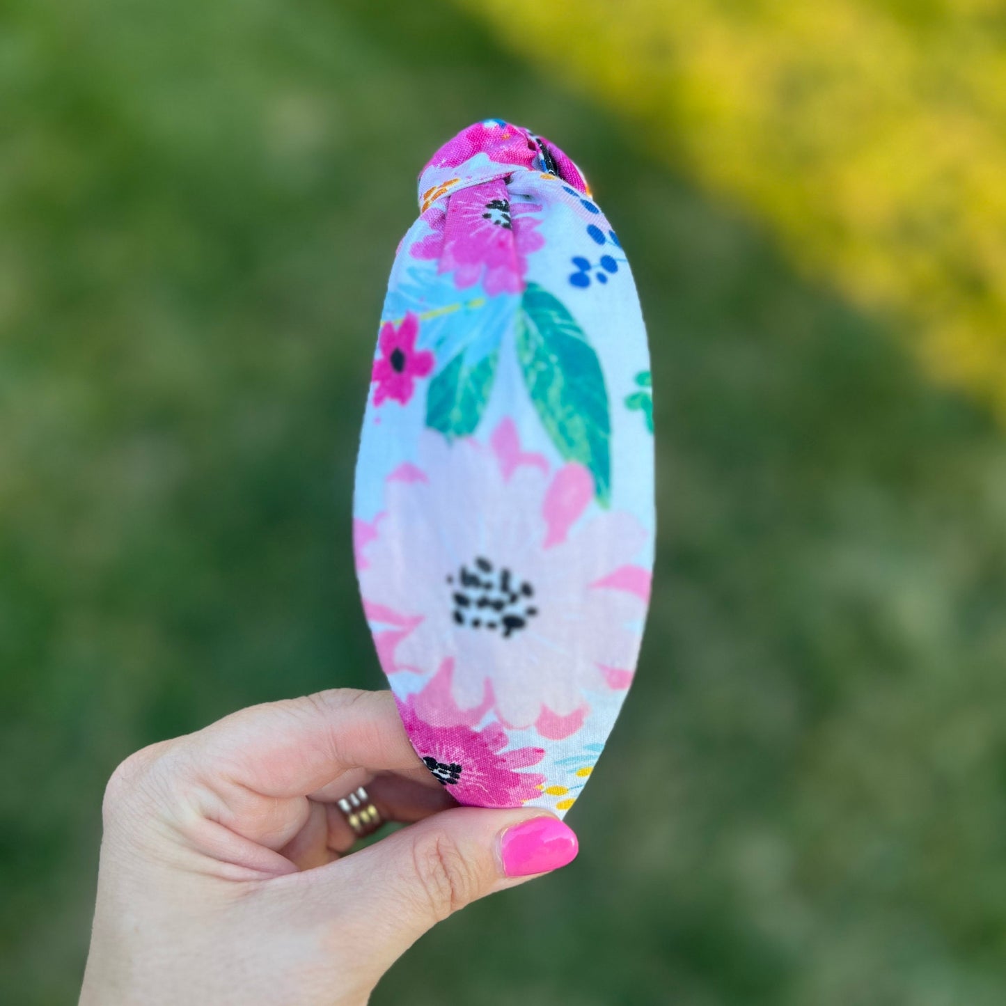 Pink & Teal Floral Headband