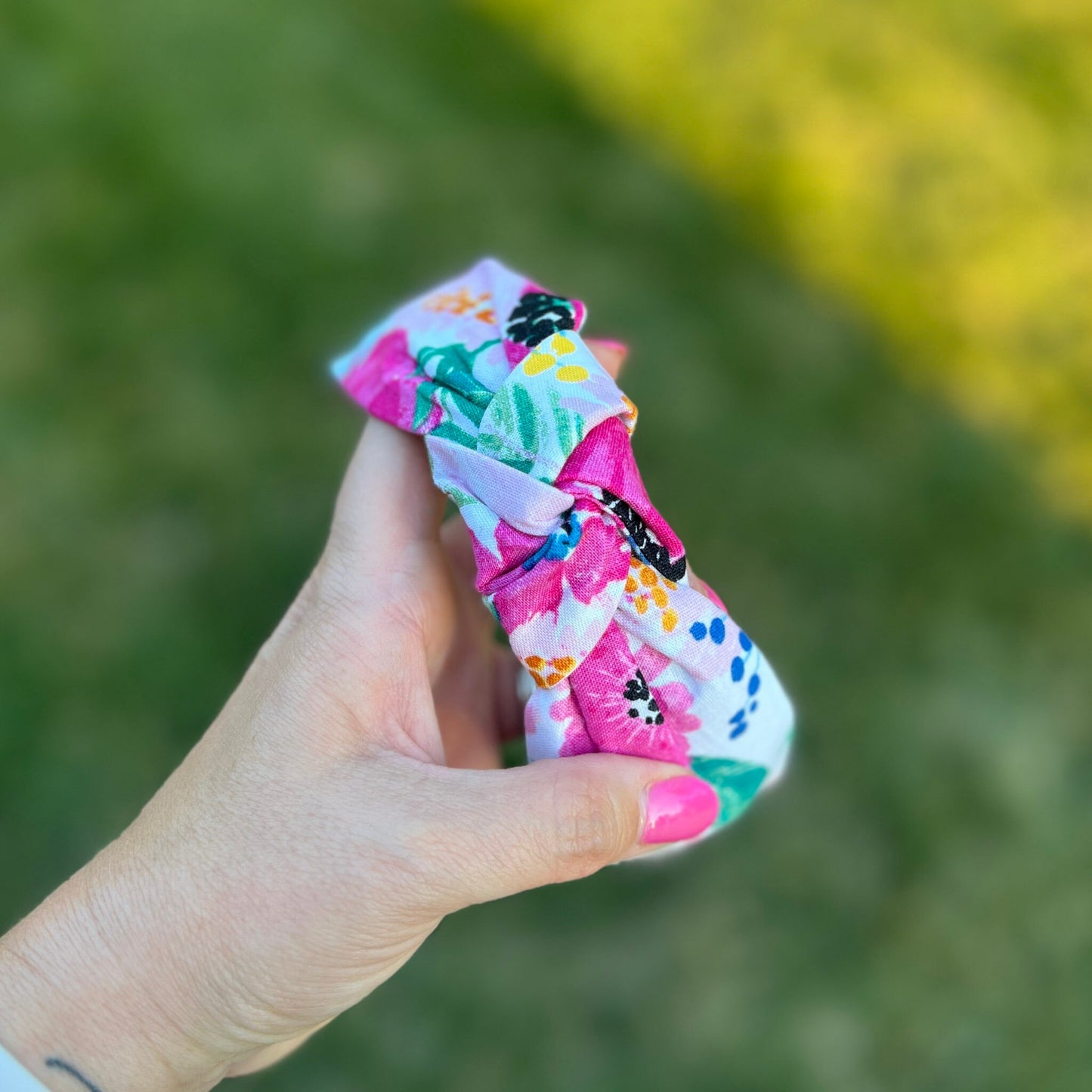 Pink & Teal Floral Headband