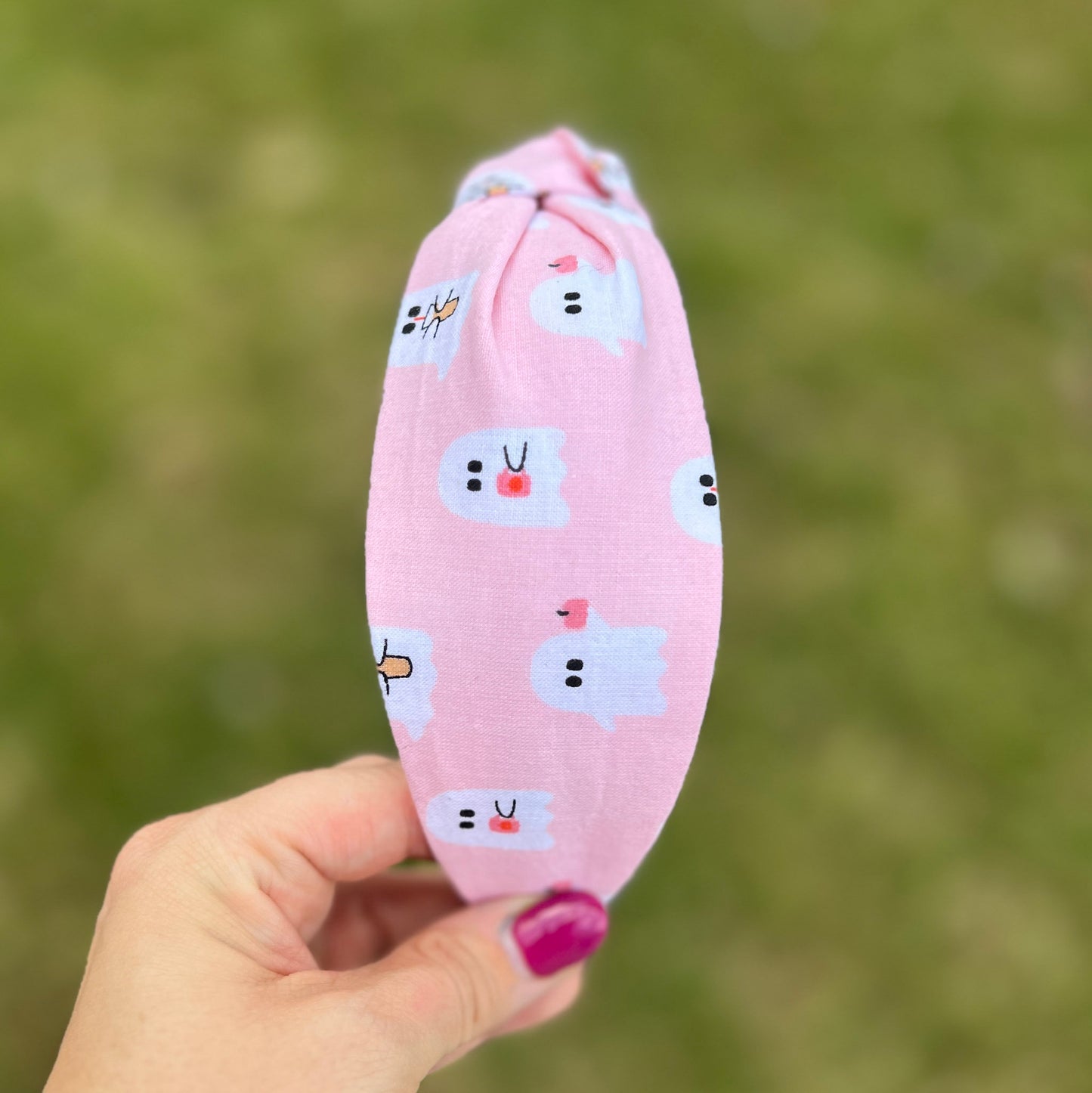 Pink Halloween Headband with Ghosts