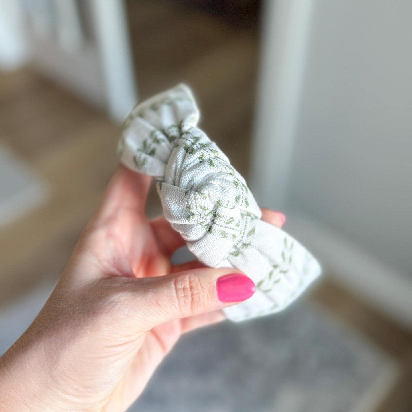White and Green Headband