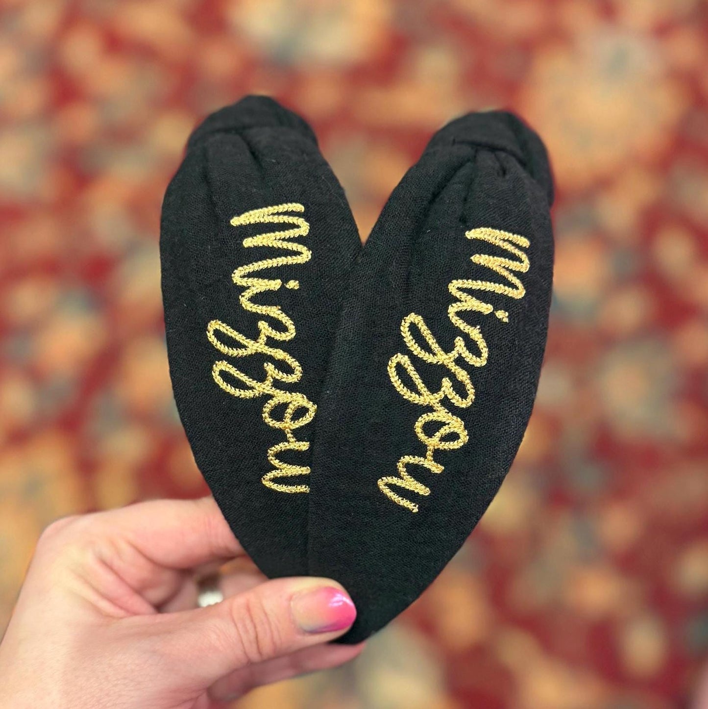 Mizzou Black & Gold Embroidered Headband