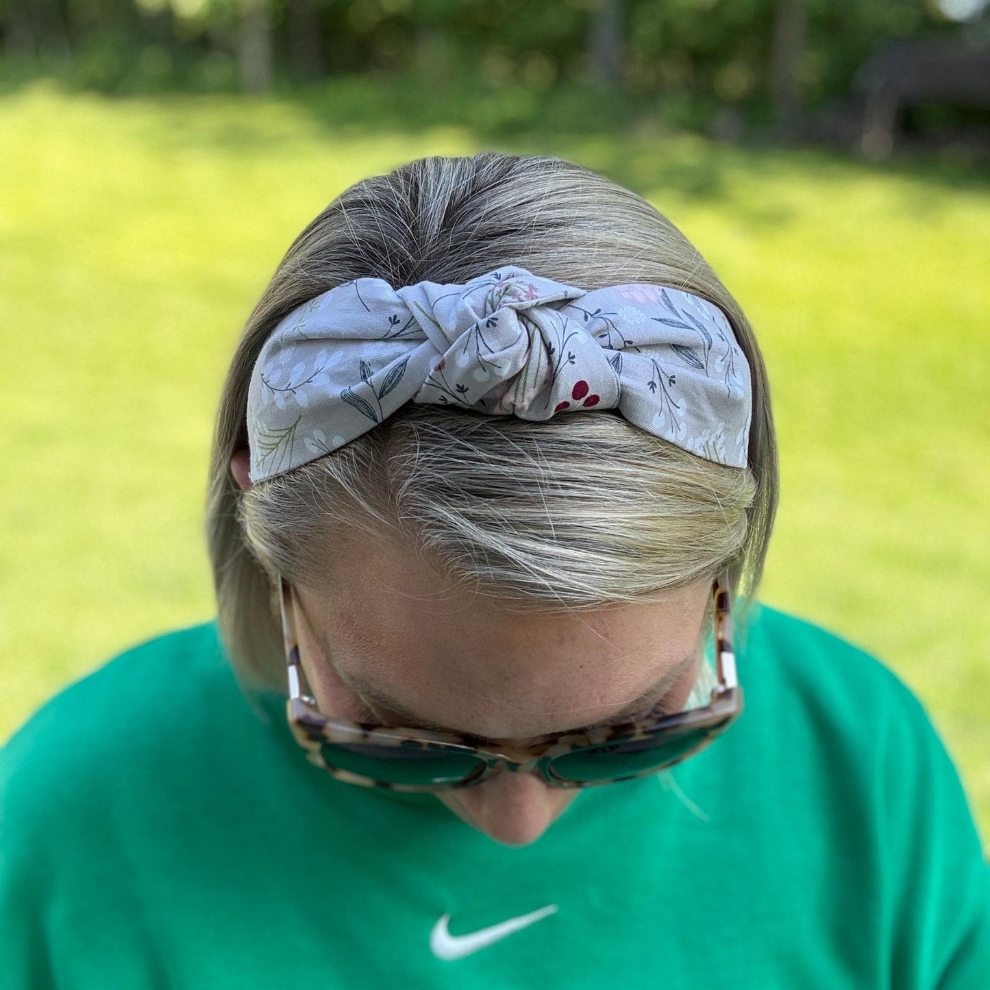 Beige Floral Boho Headband