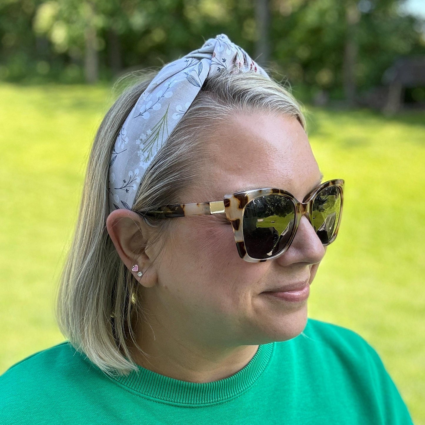 Beige Floral Boho Headband