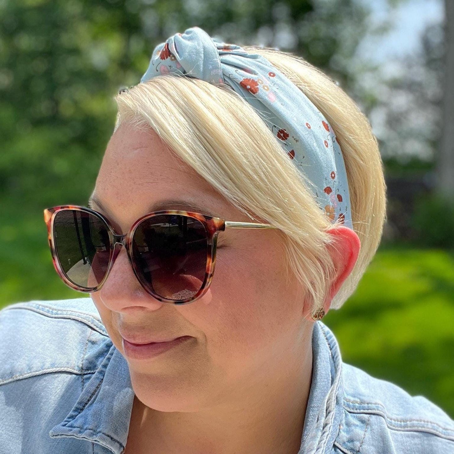 Light Blue Floral Headband
