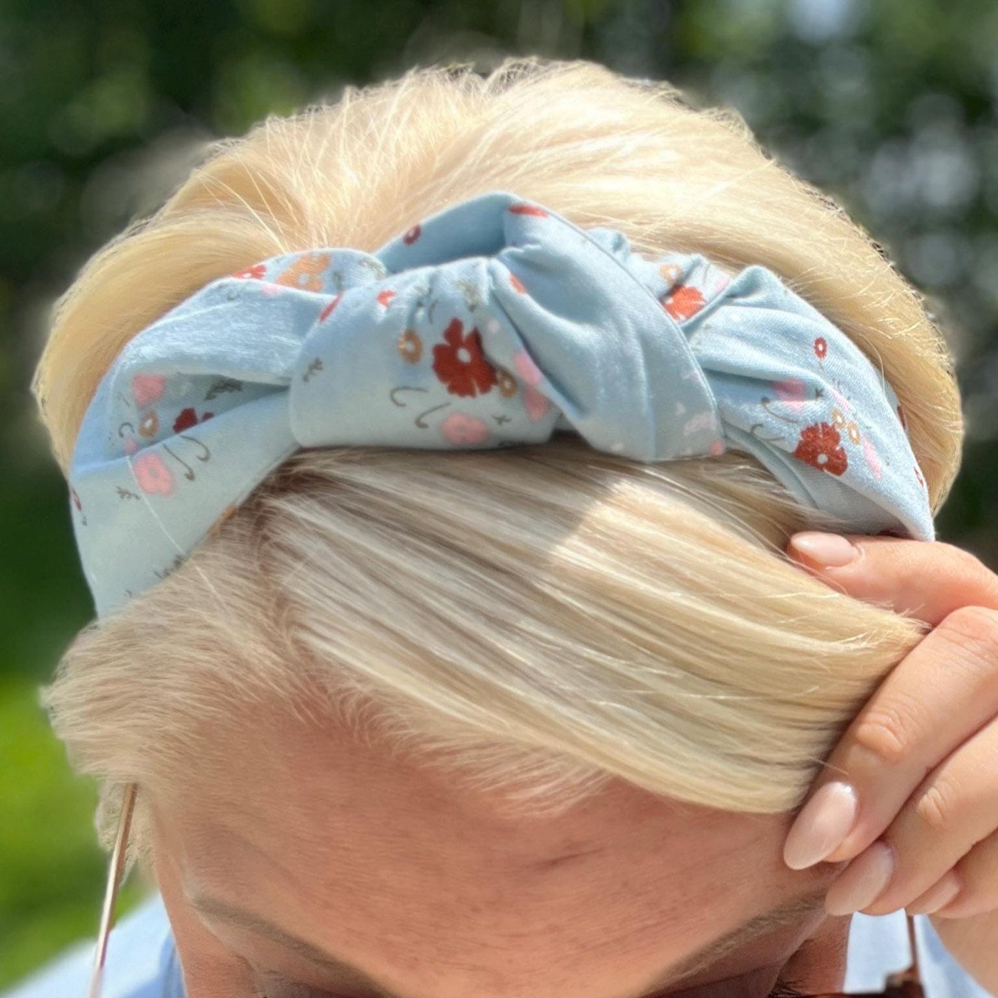 Light Blue Floral Headband