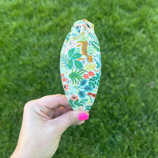 Jungle Menagerie Headband made with Rifle Paper Co. fabric
