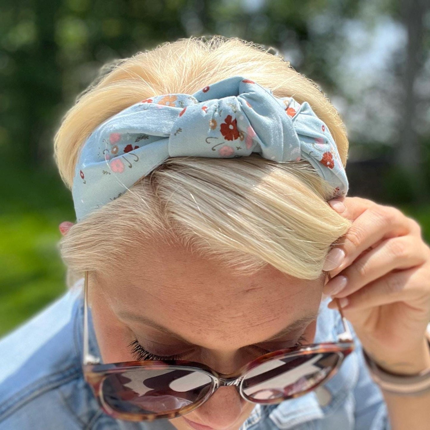Light Blue Floral Headband