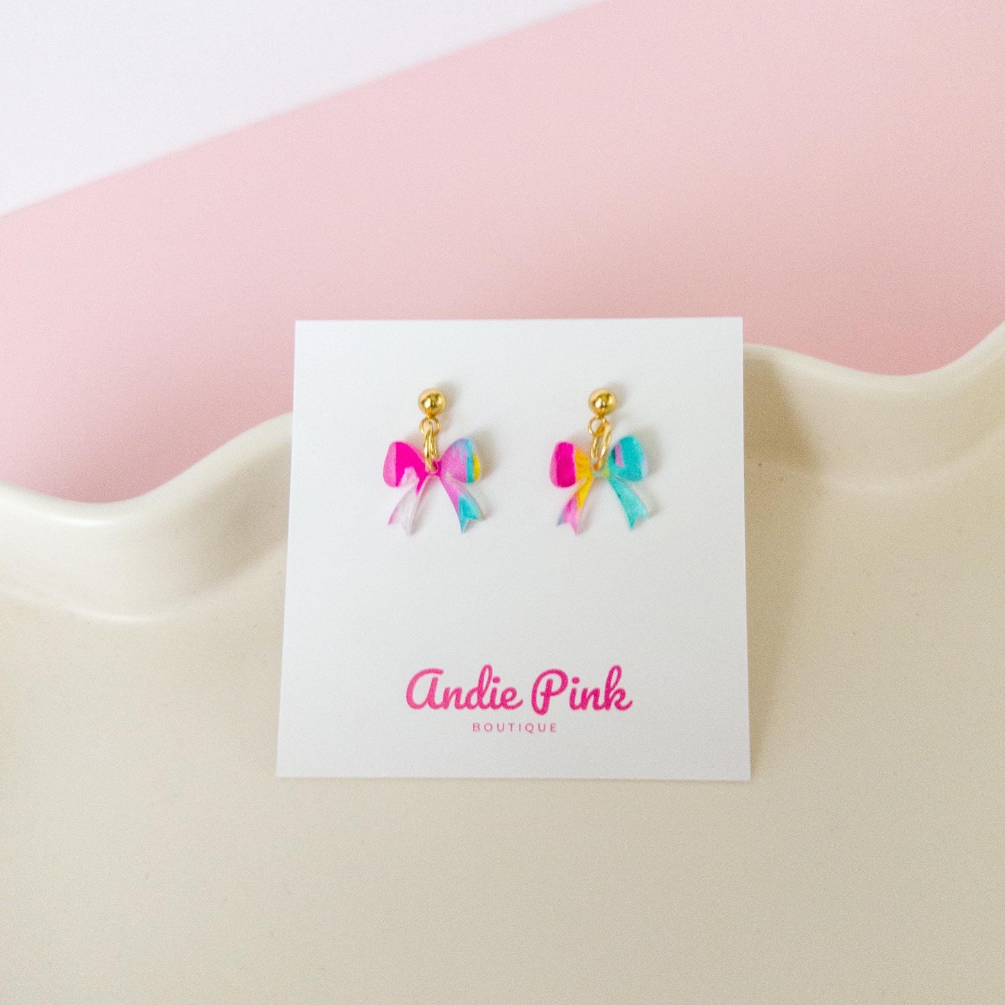 Small Bow Dangle Earrings