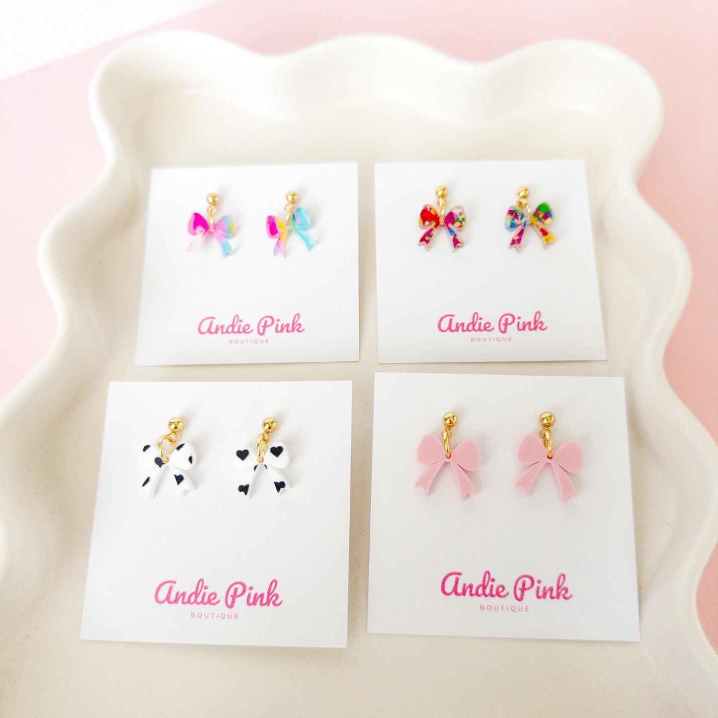 Small Bow Dangle Earrings