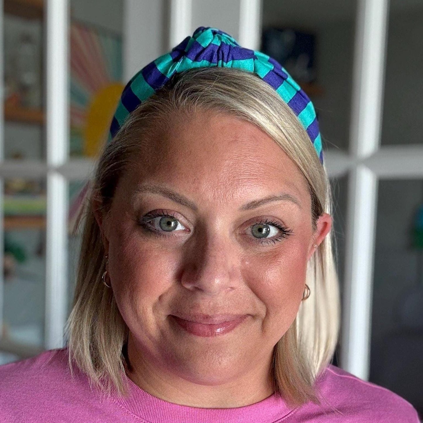 Teal & Purple Chunky Stripe Headband