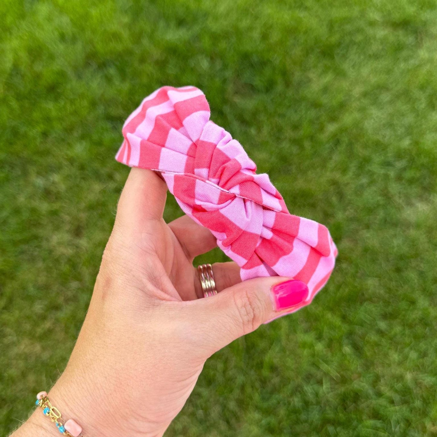 Pink & Red Chunky Stripe Headband