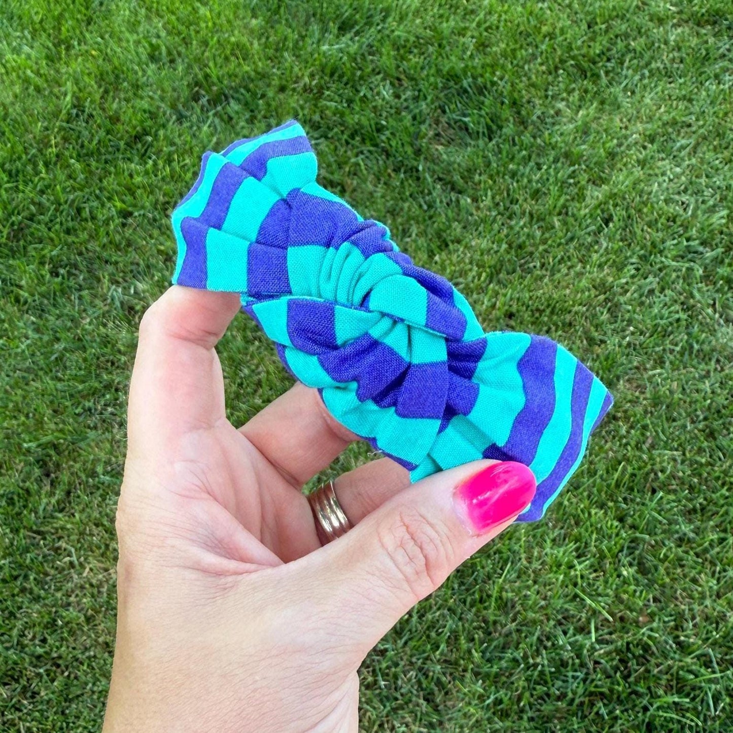 Teal & Purple Chunky Stripe Headband