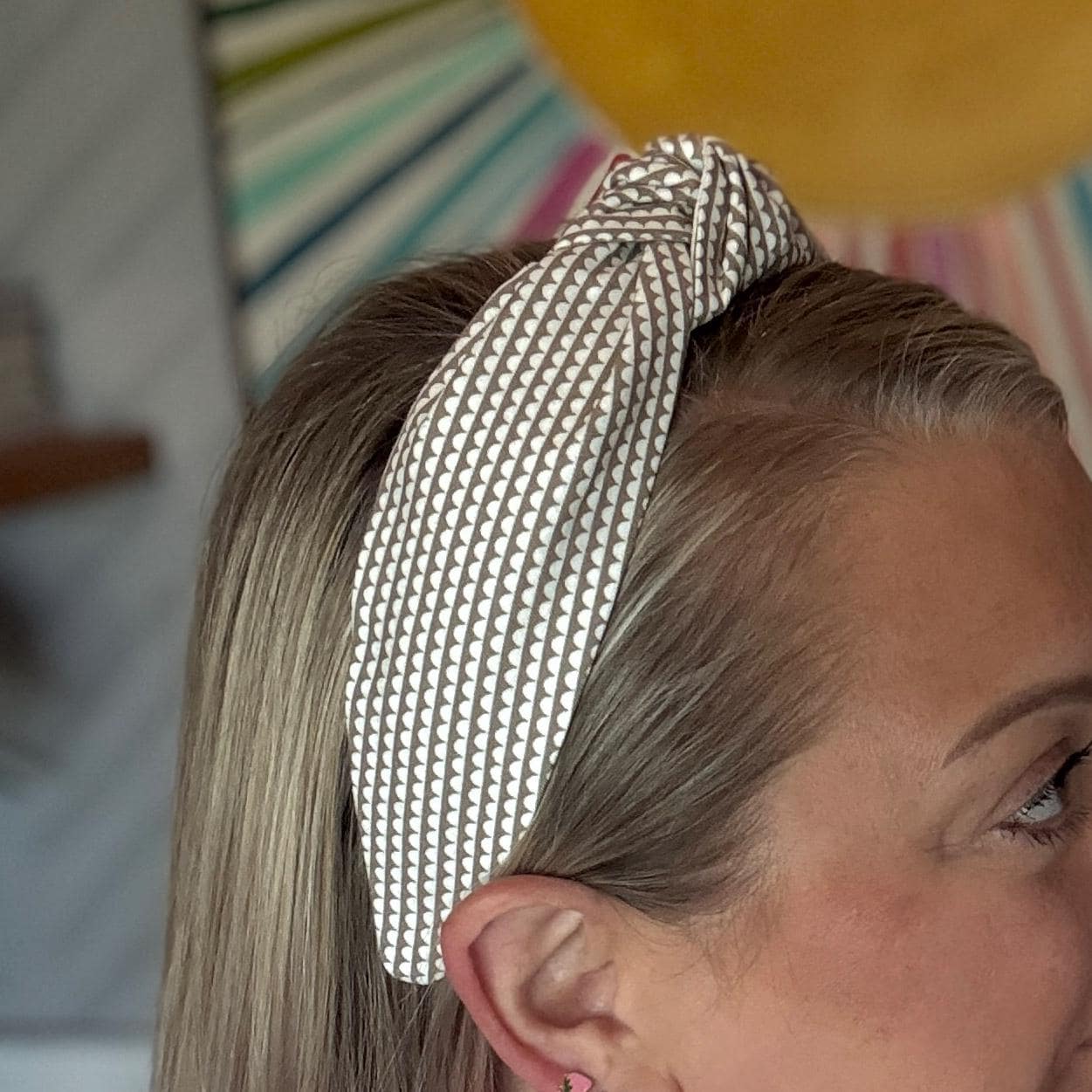 Beige & White Headband