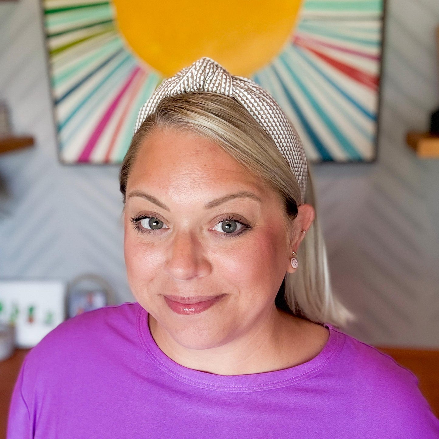 Beige & White Headband