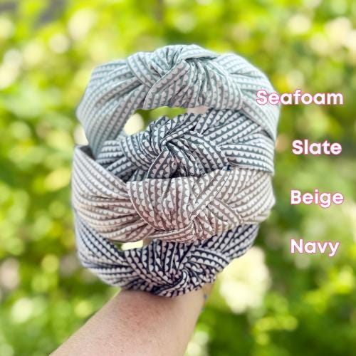 Navy Blue & White Headband