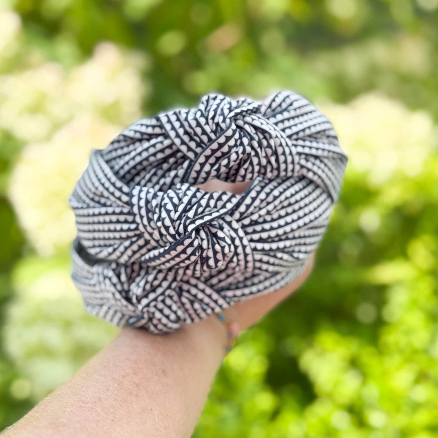 Navy Blue & White Headband