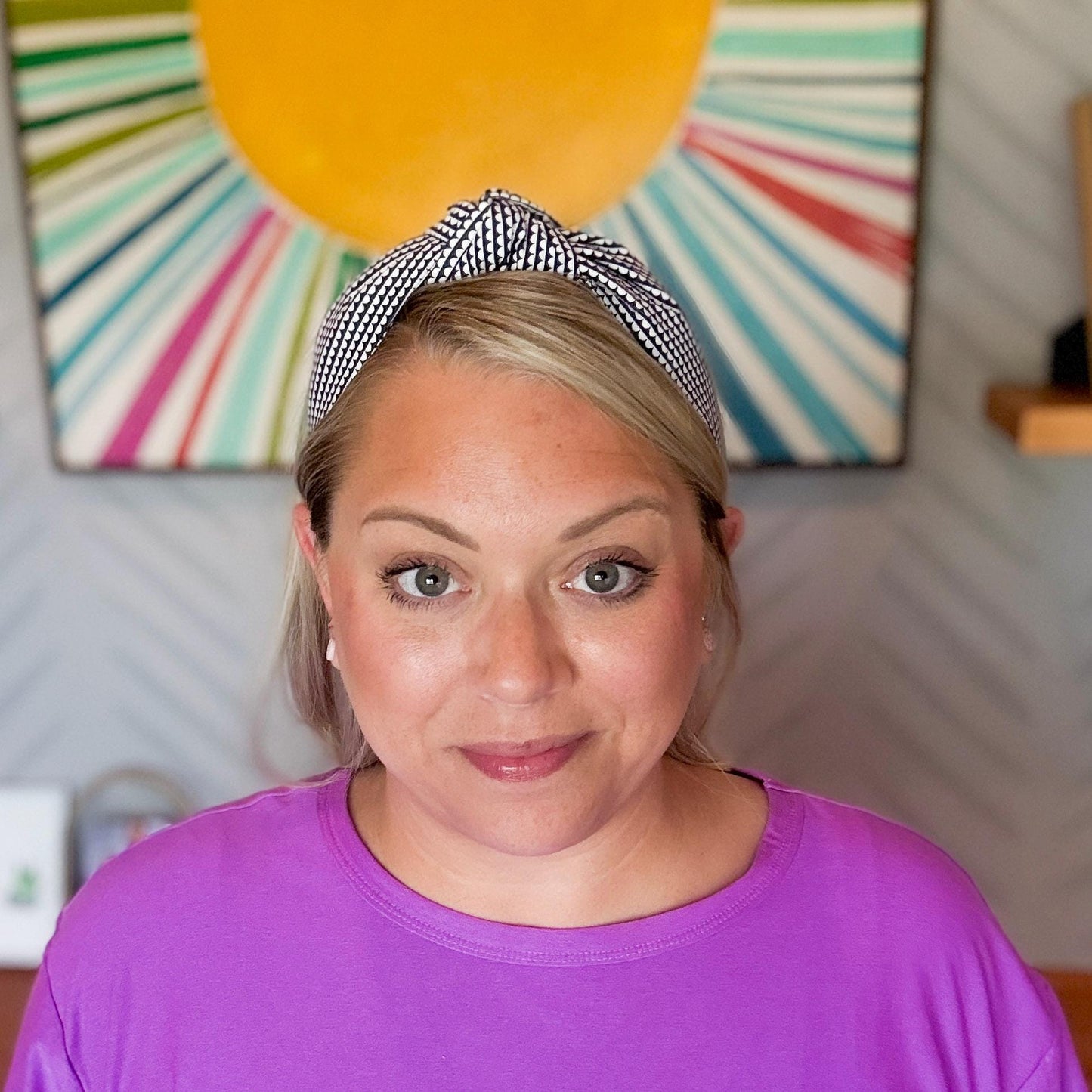 Navy Blue & White Headband