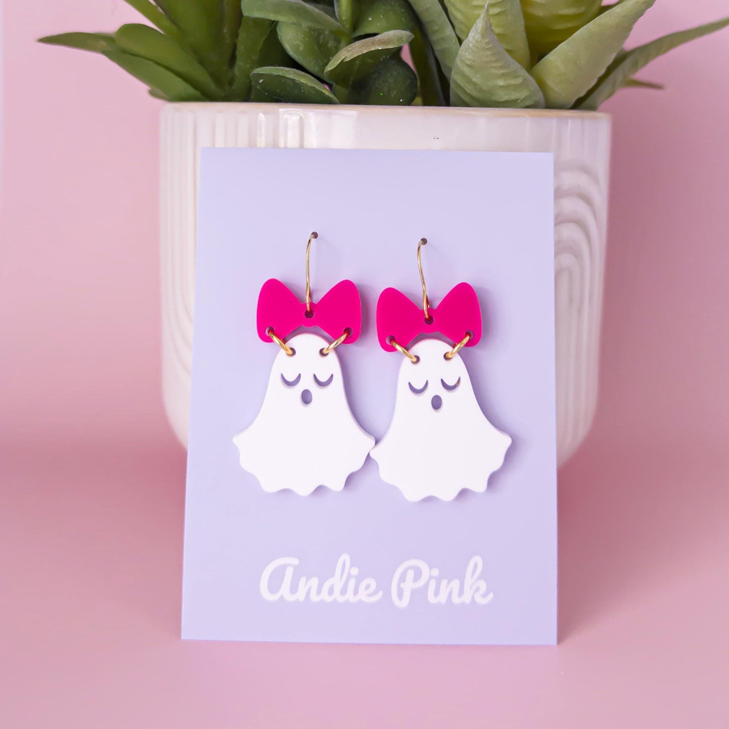 Ghost Bow Halloween Earrings