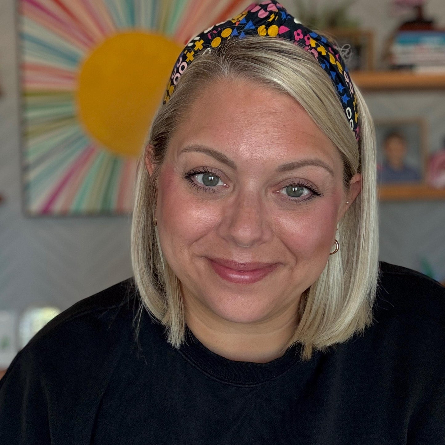 Black Headband with Colorful Pattern
