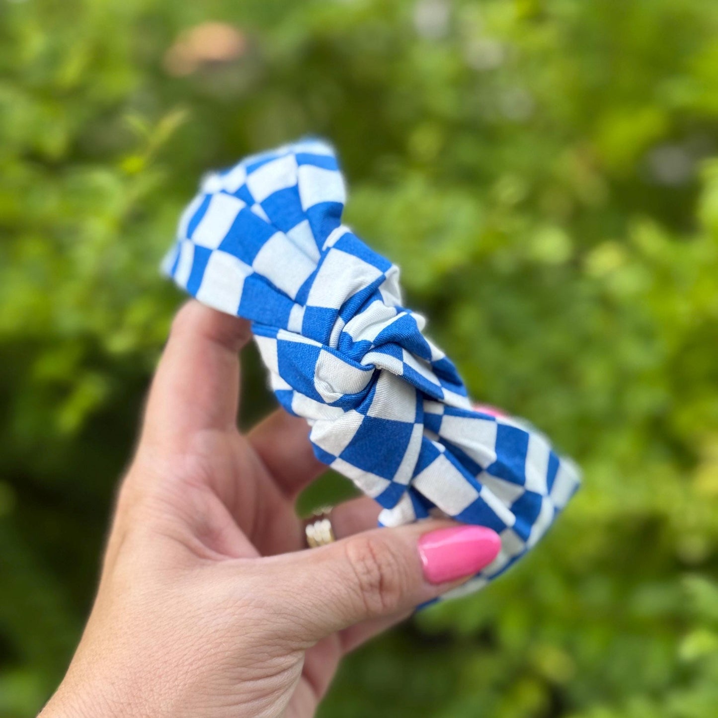 Royal Blue and White Headband