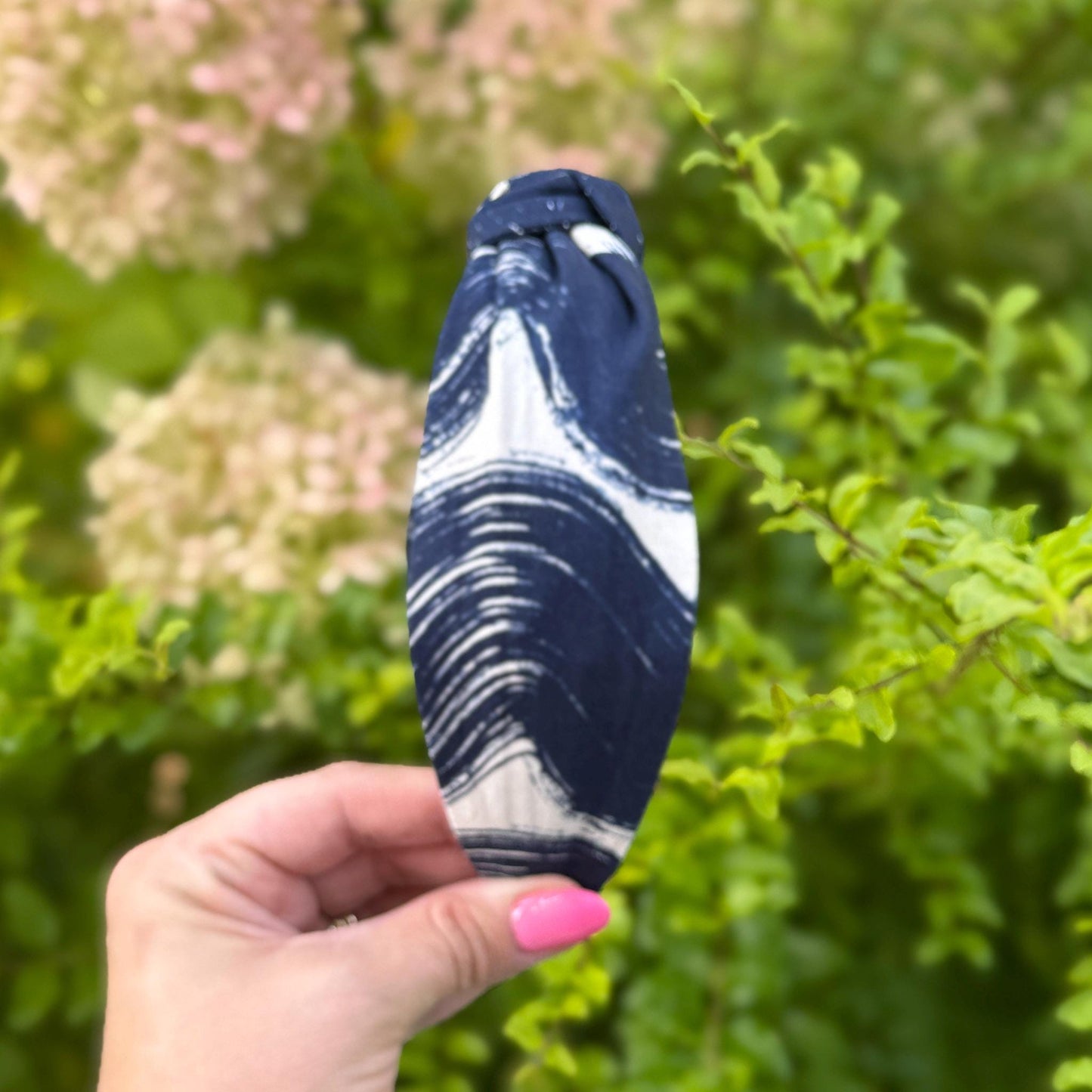 Navy Blue and White Headband