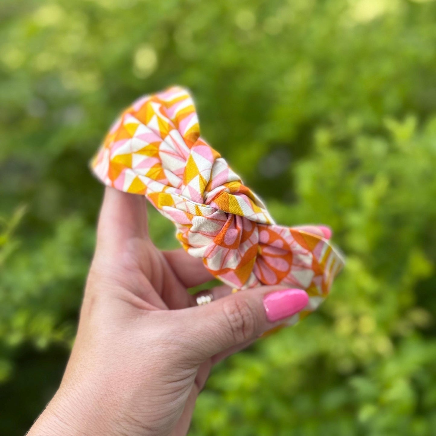 Orange and White Headband