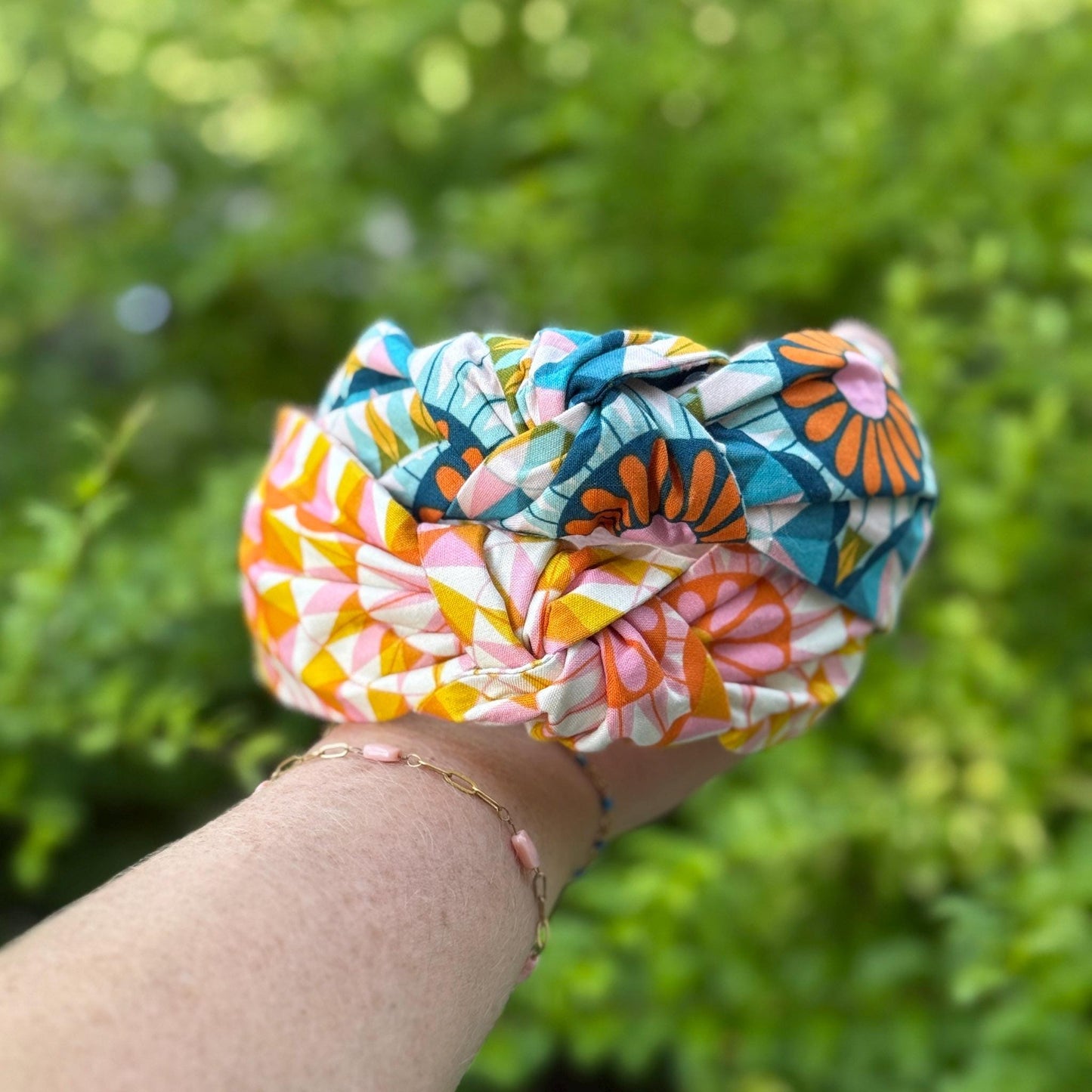 Orange and White Headband