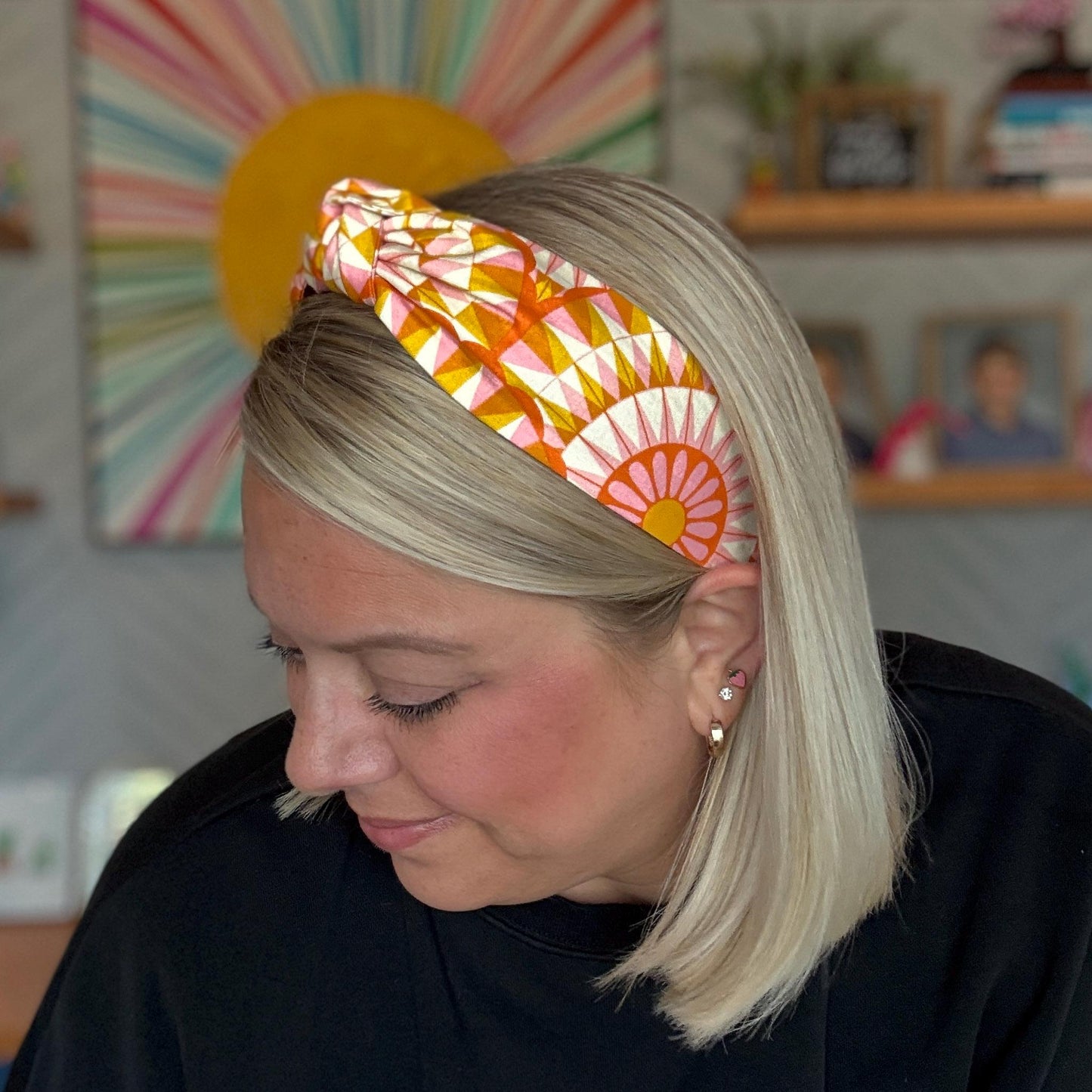 Orange and White Headband