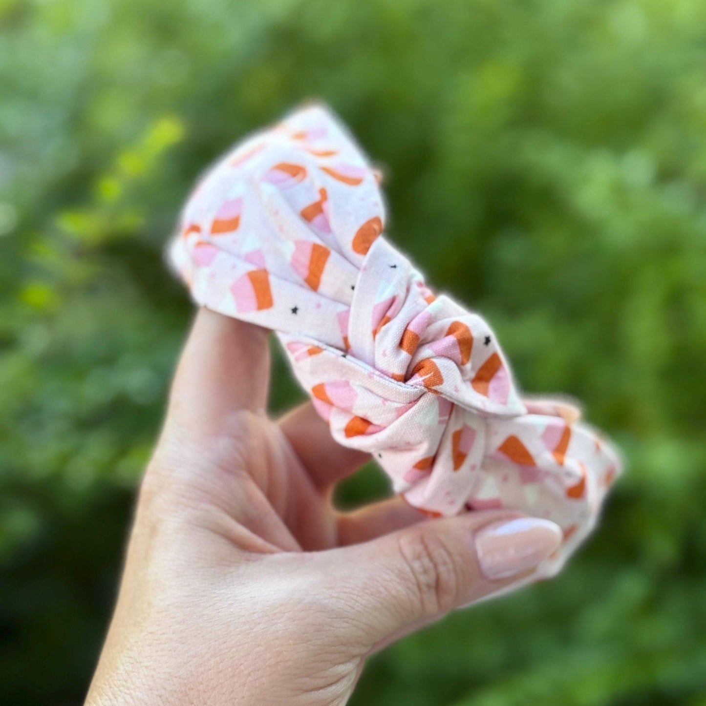 Pink Candy Corn Topknot Headband | Halloween Headband