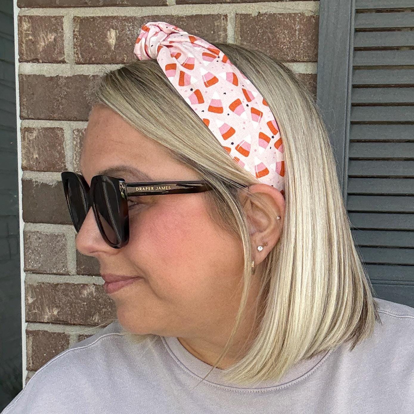 Pink Candy Corn Topknot Headband | Halloween Headband