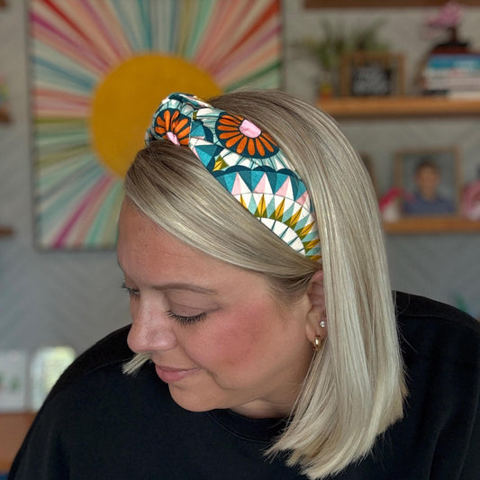 Blue and White Pattern Headband