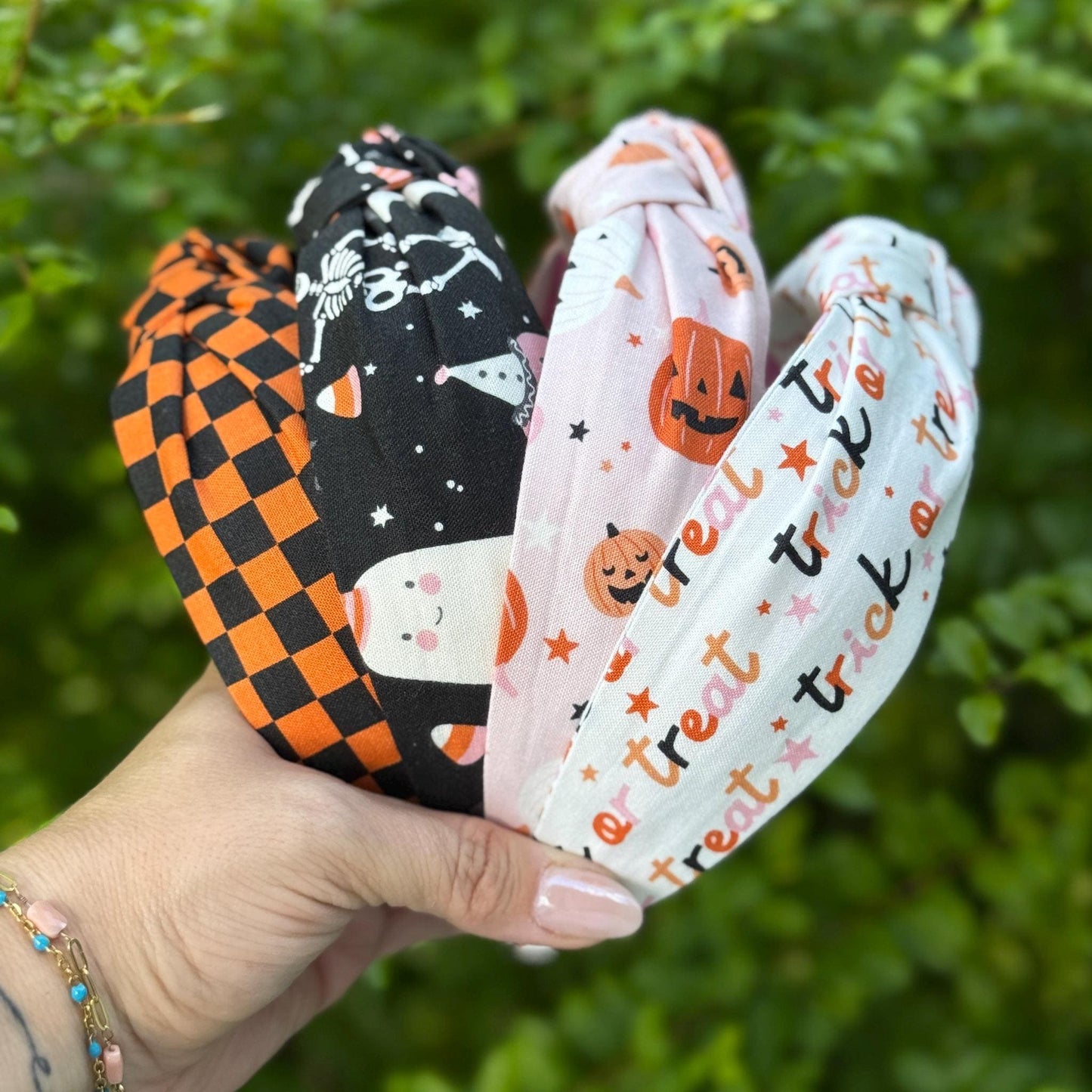 Fun Trick or Treat Halloween Topknot Headband, Comfortable Topknot Headband, Women & Girls (age 5+)