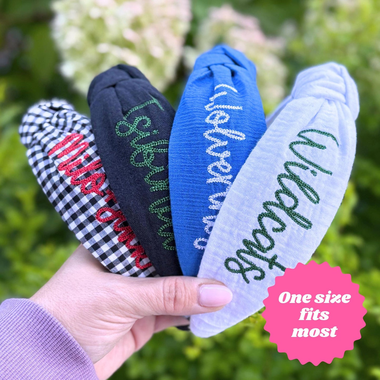 Custom Embroidered Topknot Headband