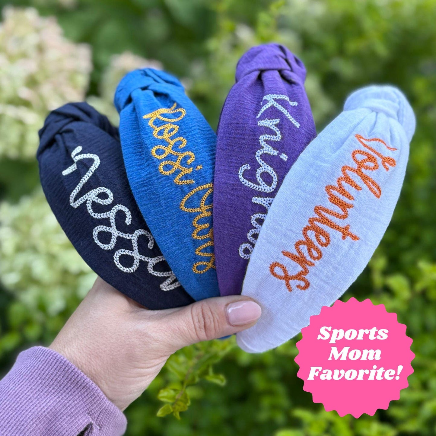 Custom Embroidered Topknot Headband