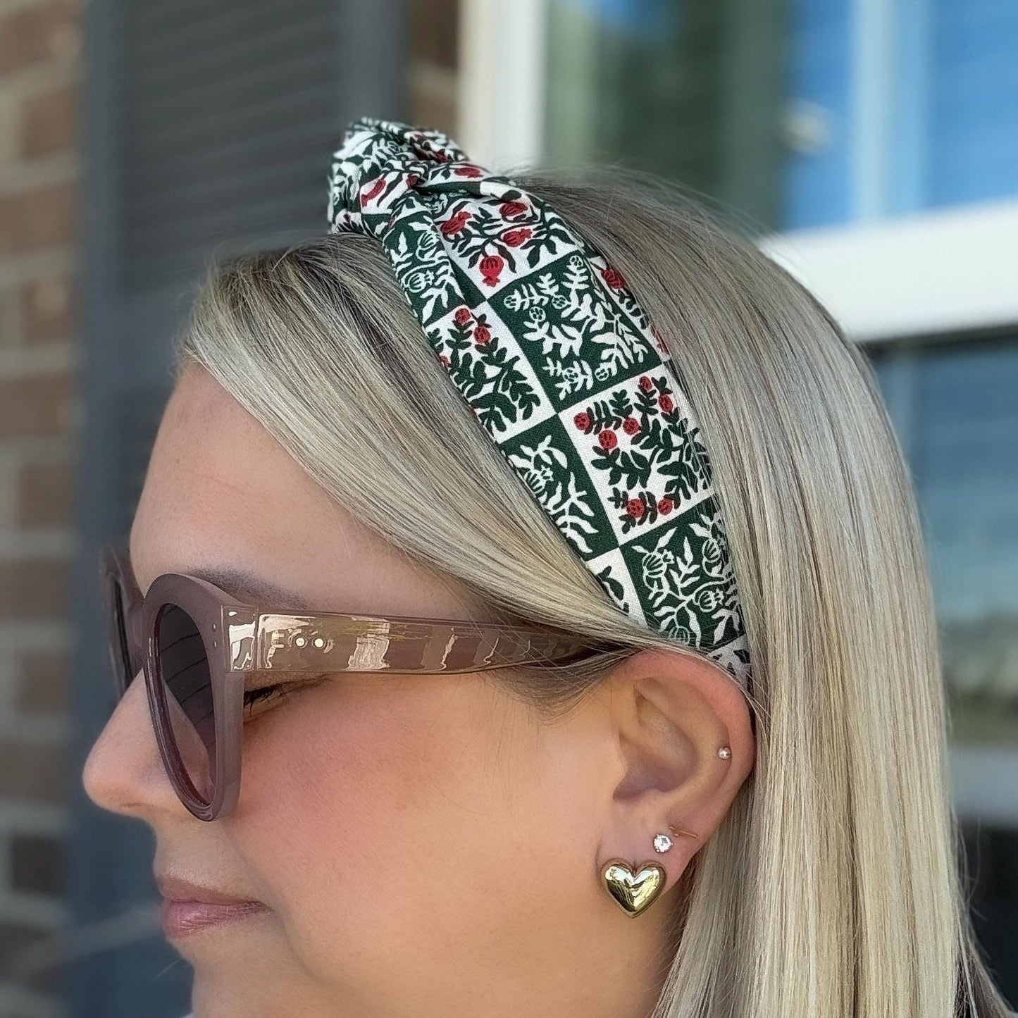 Green & Red Yuletide Christmas Headbands | Made with Rifle Paper Company Fabric