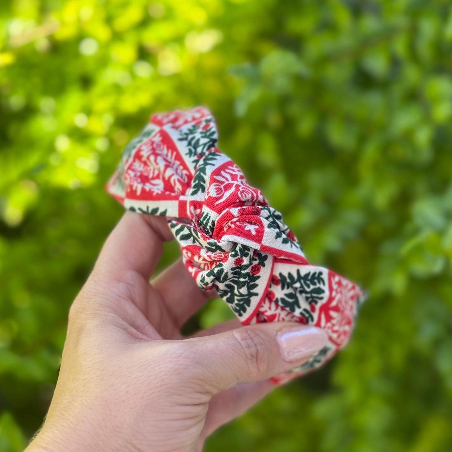 Green & Red Yuletide Christmas Headbands | Made with Rifle Paper Company Fabric