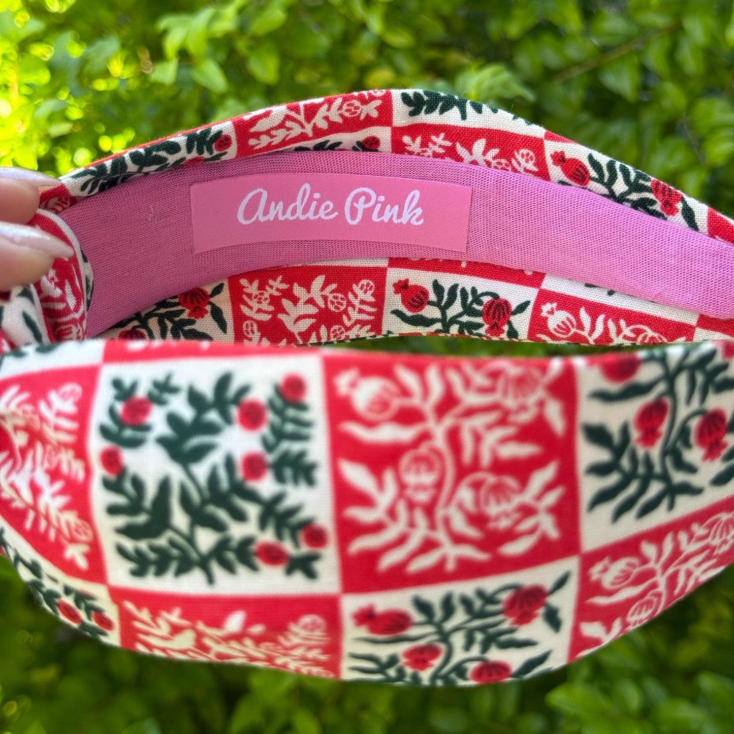 Green & Red Yuletide Christmas Headbands | Made with Rifle Paper Company Fabric