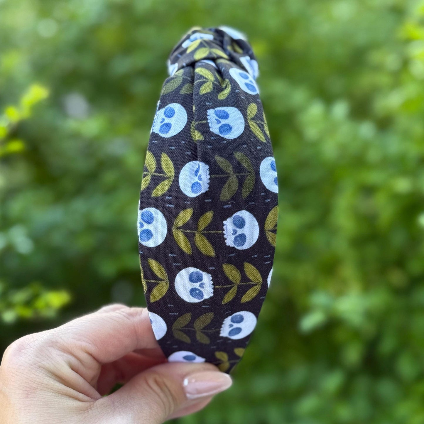 Black Skeleton Plant Topknot Headband | Halloween Headband