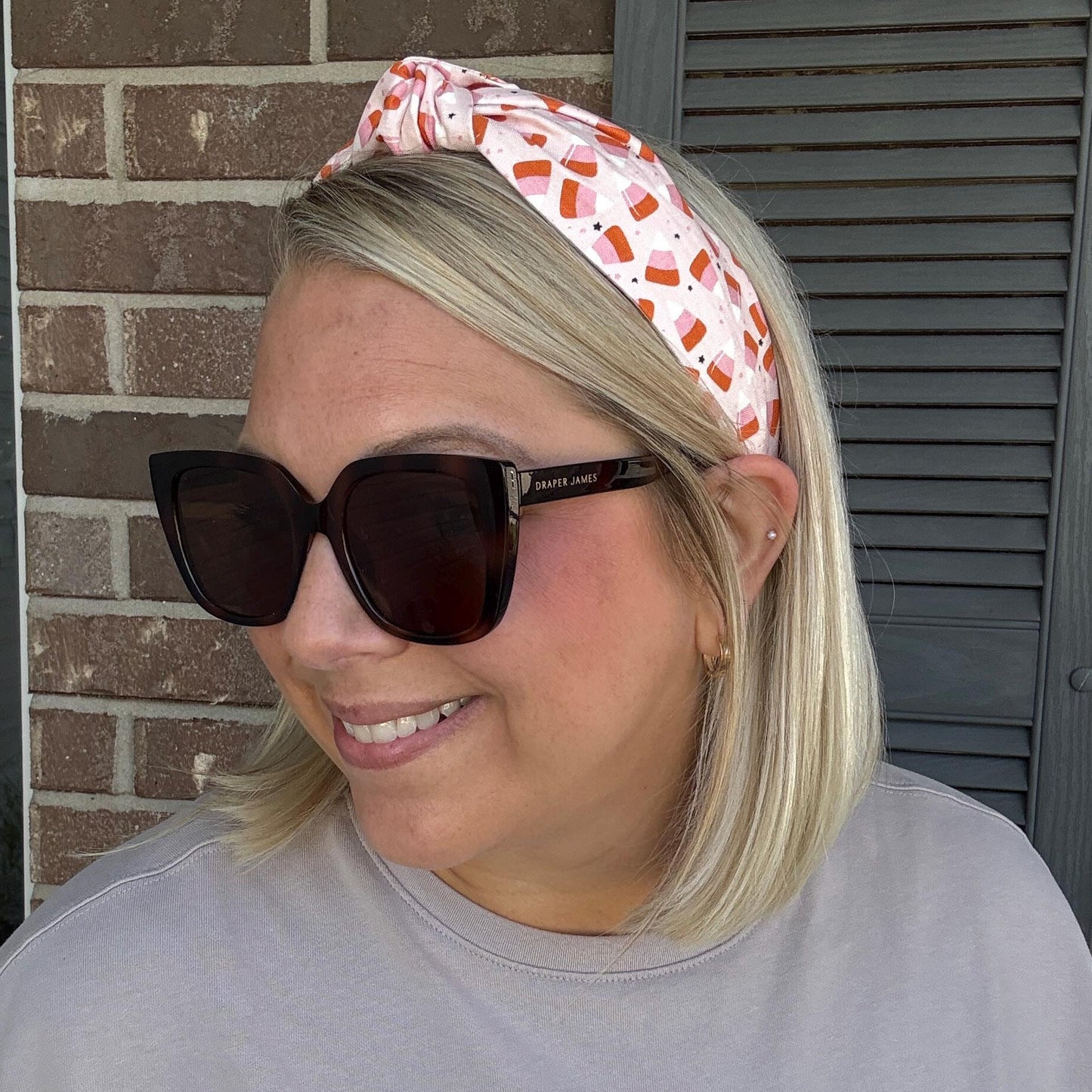 Pink Candy Corn Topknot Headband | Halloween Headband