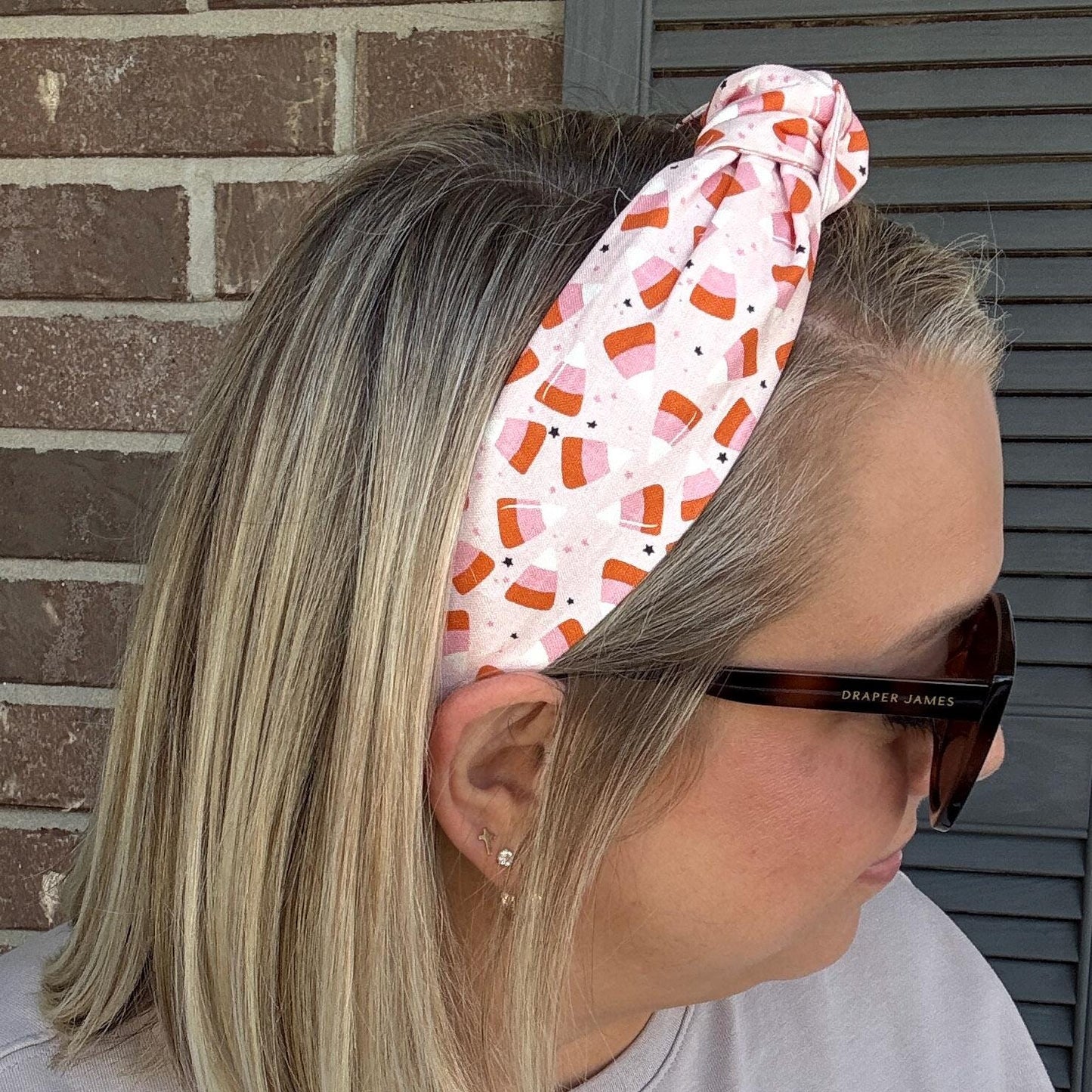 Pink Candy Corn Topknot Headband | Halloween Headband